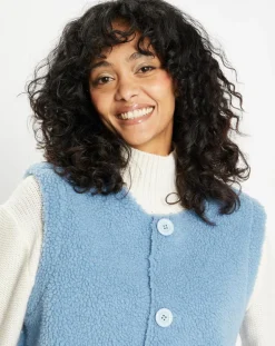 Gilet réversible en Fausse Fourrure 373 Mont bleu