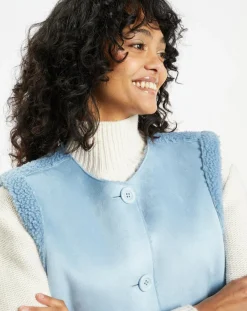 Gilet réversible en Fausse Fourrure 373 Mont bleu