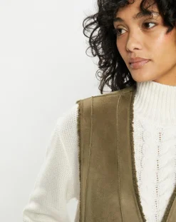 Gilet réversible en Fausse Fourrure Dafne military