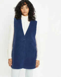 Gilet réversible en Fausse Fourrure Dafne indigo