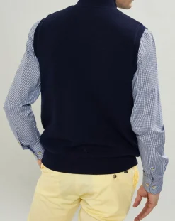 Gilet réversible sans manches bleu marine