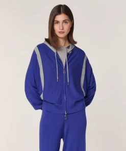 Gilet Sacha 100% Laine Bi-Couleur bleu outremer