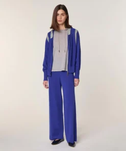 Gilet Sacha 100% Laine Bi-Couleur bleu outremer