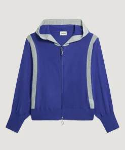 Gilet Sacha 100% Laine Bi-Couleur bleu outremer