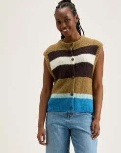 Gilet sans manches en Alpaga mélangé Abogi multicolore