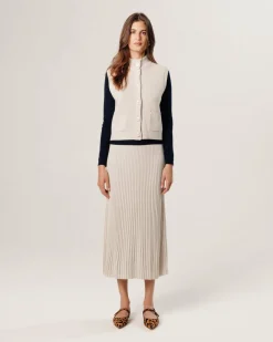 Gilet Sharifa manches courtes col mont blanc écru