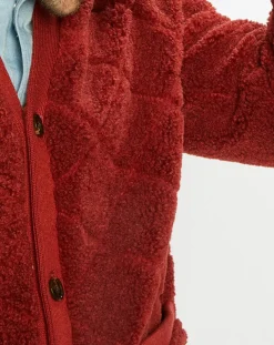 Gilet Teddy en Sherpa rouge