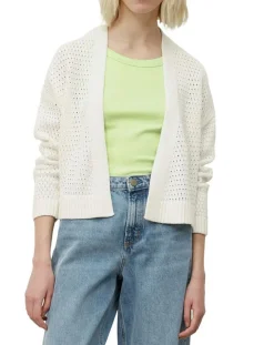 Gilet Tube Maille Ajourée blanc