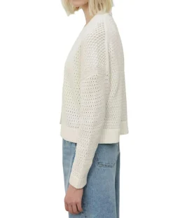 Gilet Tube Maille Ajourée blanc