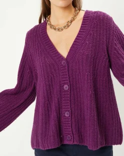 Gilet évasé en Laine & Alpaga mélangés Théodore violet