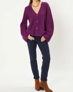 Gilet évasé en Laine & Alpaga mélangés Théodore violet