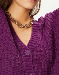 Gilet évasé en Laine & Alpaga mélangés Théodore violet