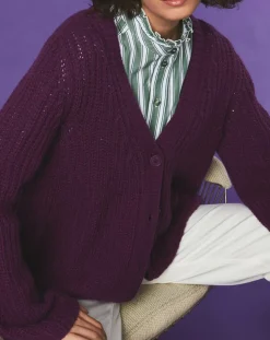 Gilet évasé en Laine & Alpaga mélangés Théodore violet