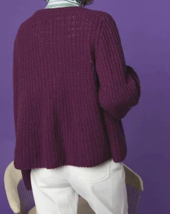 Gilet évasé en Laine & Alpaga mélangés Théodore violet