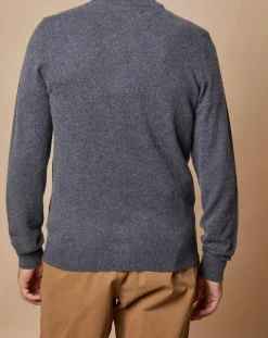 Gilet zippé 100% Cachemire John gris foncé