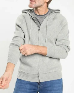 Gilet zippé à capuche gris