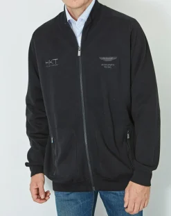 Gilet zippé 100% Laine Aston Martin Racing noir