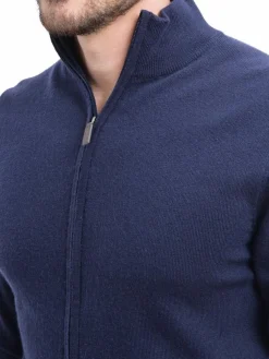 Gilet zippé classique bleu nuit