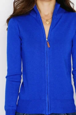 Gilet zippé en Cachemire mélangé royal