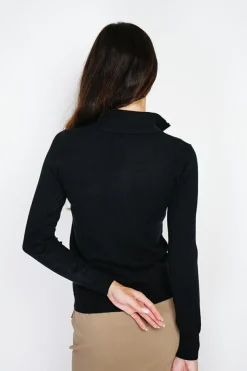 Gilet zippé en Cachemire mélangé noir