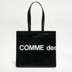 Grand sac fourre-tout en Cuir avec logo noir - 33x36x0.5 cm