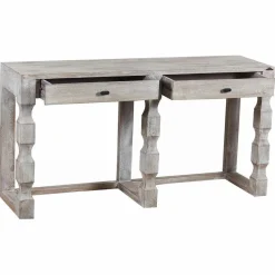 Grande console bois hampton marron - 147x41x76 cm
