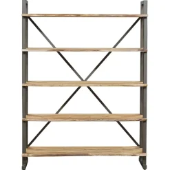 Grande étagère bois acacia forest brut - 140x35x190 cm