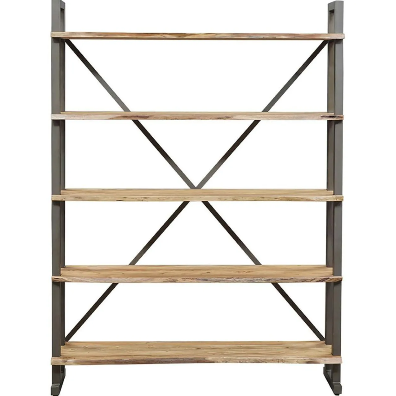 Grande étagère bois acacia forest brut - 140x35x190 cm