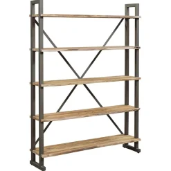 Grande étagère bois acacia forest brut - 140x35x190 cm