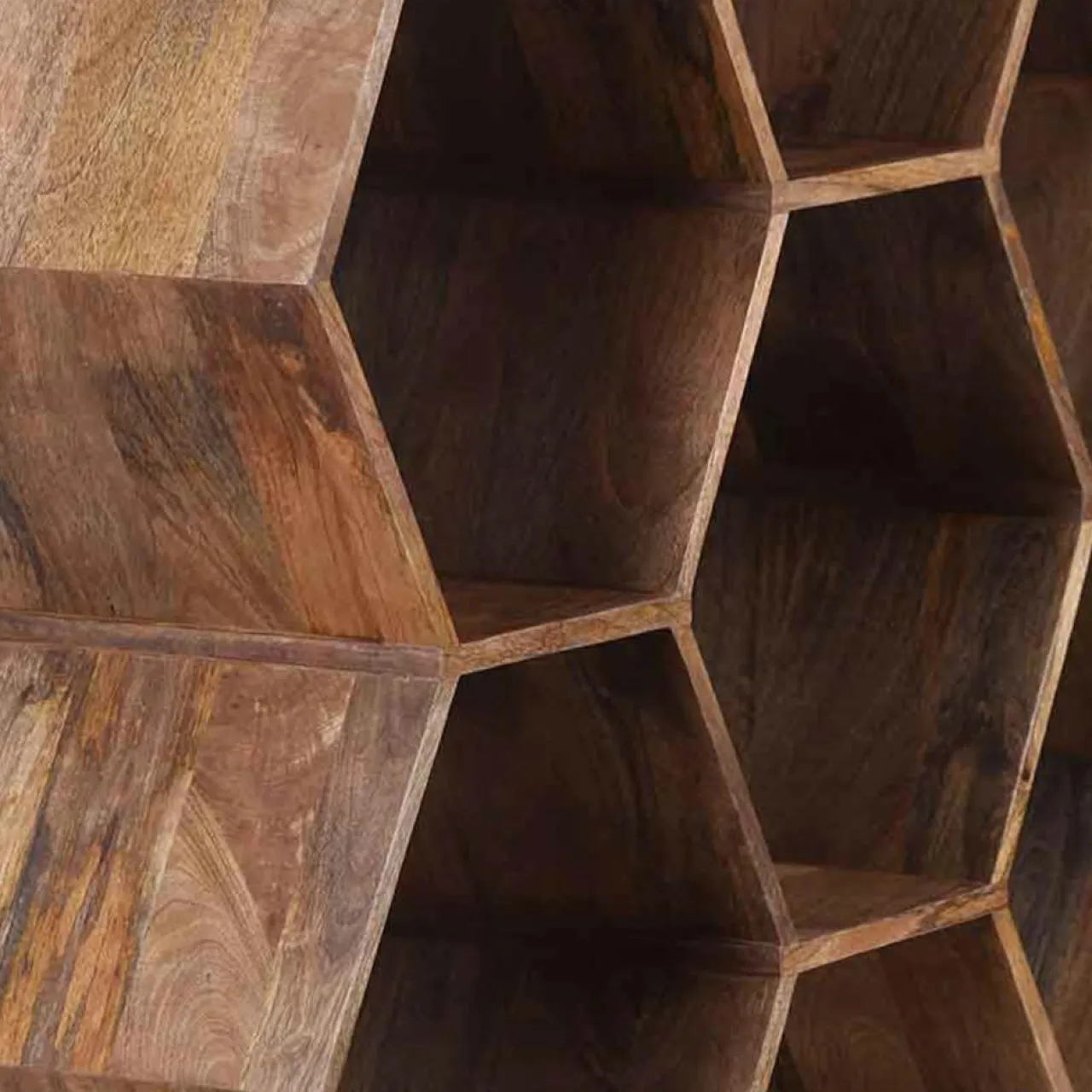 Grande étagère hexagonale offre m&m naturel - 111x40x168 cm