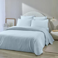 Housse de couette 100% Flanelle de Coton bleue