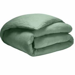 Housse de couette 100% Gaze de coton verte