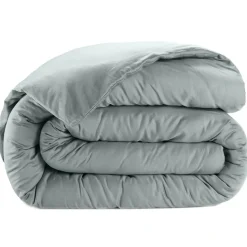 Housse de couette satin de coton lavé verte