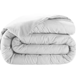 Housse de couette satin de coton lavé blanche