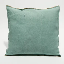 Housse de coussin en lin lavé jade - 45x45 cm