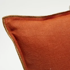 Housse de coussin en lin lavé tomette - 40x60 cm
