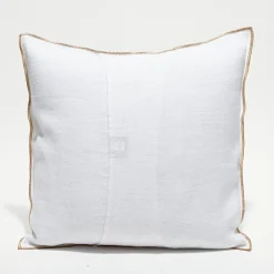 Housse de coussin en lin lavé blanche - 45x45 cm