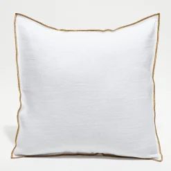 Housse de coussin en lin lavé blanche - 45x45 cm