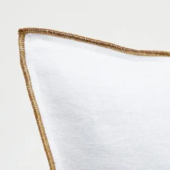 Housse de coussin en lin lavé blanche - 45x45 cm