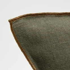Housse de coussin en lin lavé kaki - 45x45 cm