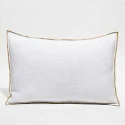 Housse de coussin en lin lavé blanche - 40x60 cm