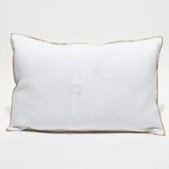 Housse de coussin en lin lavé blanche - 40x60 cm