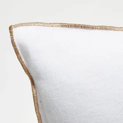 Housse de coussin en lin lavé blanche - 40x60 cm