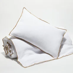 Housse de coussin en lin lavé blanche - 40x60 cm