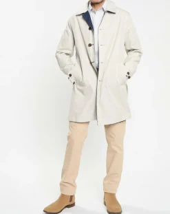 Imperméable réversible beige/ bleu