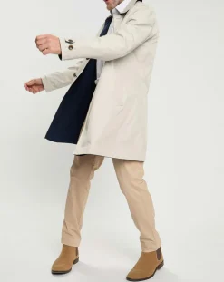 Imperméable réversible beige/ bleu