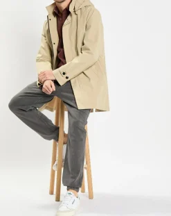 Imperméable Technique à Capuche Non Doublé beige