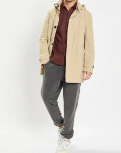Imperméable Technique à Capuche Non Doublé beige