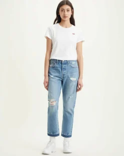 Jean 501 Crop coupe droite bleu