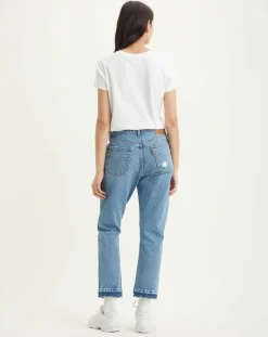 Jean 501 Crop coupe droite bleu